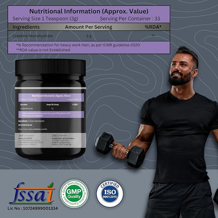 Creatine Monohydrate - Muscle Strength | Unflavoured | 100gm