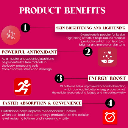 Glutathione Vitamin C Effervescent - Skin Glow | Strawberry Flavour | 15 Tablets