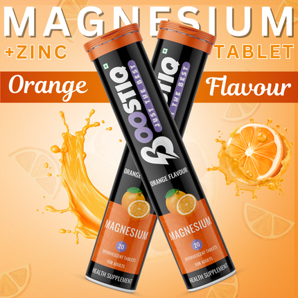 Magnesium Effervescent - Bone and Muscle Health | Orange Flavour | 20 Tablets