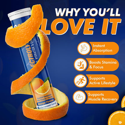 Electrolytes - Instant Hydration | Orange Flavour | 20 Tablets
